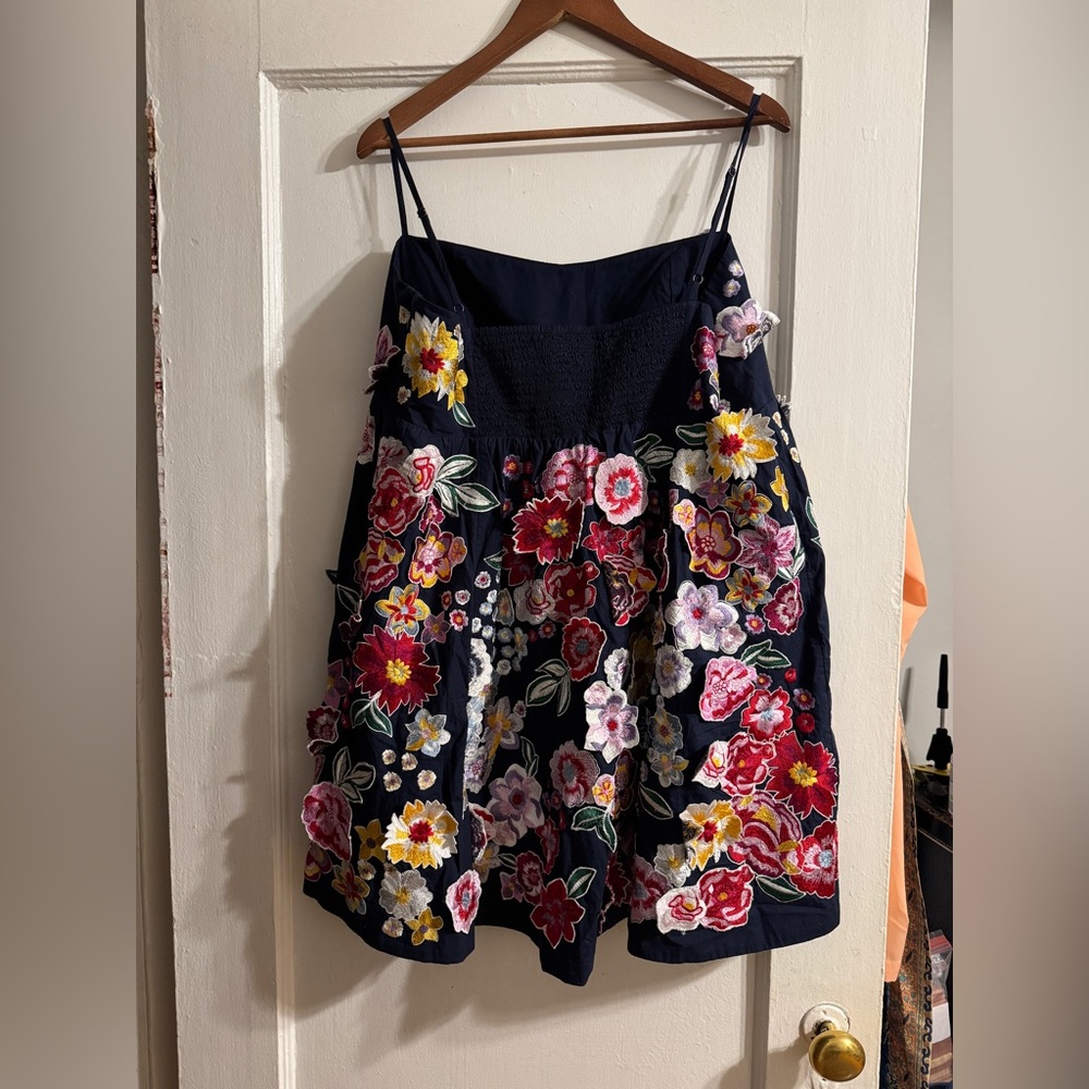 ✨Anthropologie Sleeveless 3D Floral Babydoll Mini Dress Sz XL - Picture 9 of 11